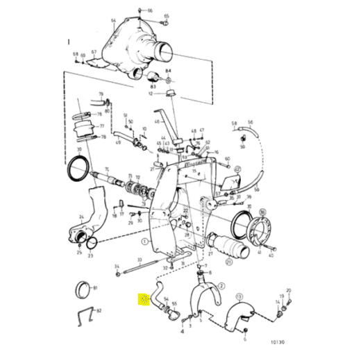 REC875822 - Durite eau - Embase AQ / DP / PT / SP-A / 285A - Volvo Penta 875822